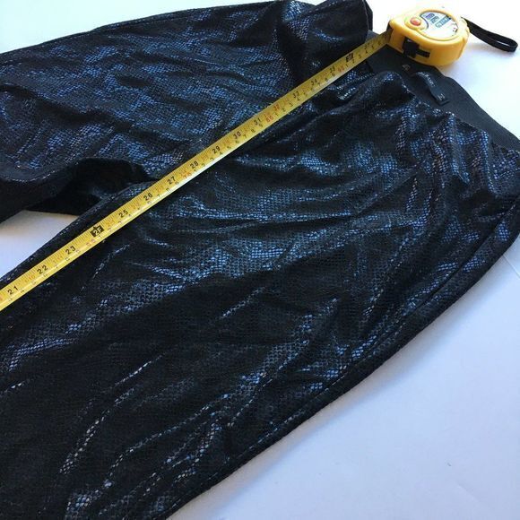 Zara Faux Snakeskin Python Liquid Legging Black Womens Size L - Picture 11 of 13